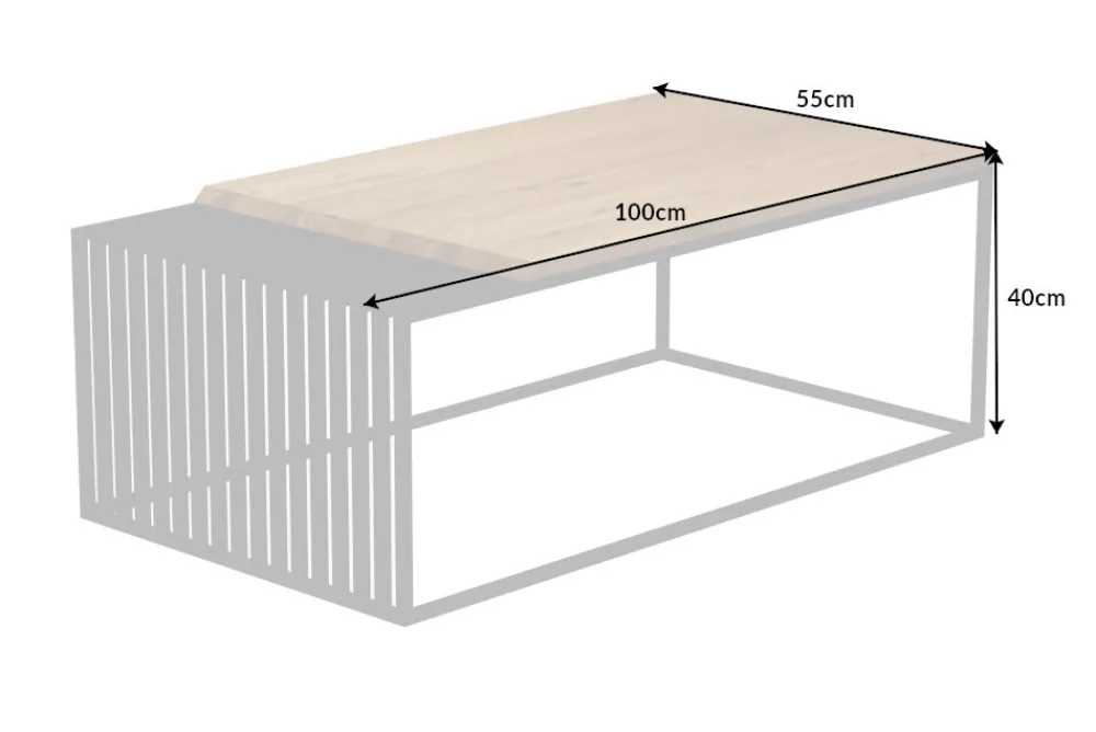 Riess-Ambiente Mehr...|Industrial Loft > Massivholz Couchtisch ARCHITECTURE 100cm Eiche geölt schwarzes Metallgestell