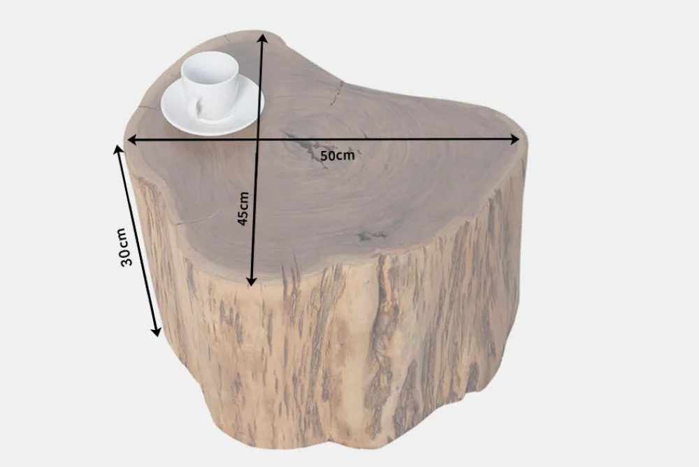 Riess-Ambiente Mehr...|Couchtische > Massivholz Couchtisch GOA 50cm Akazie Baumstamm Hocker Beistelltisch handmade