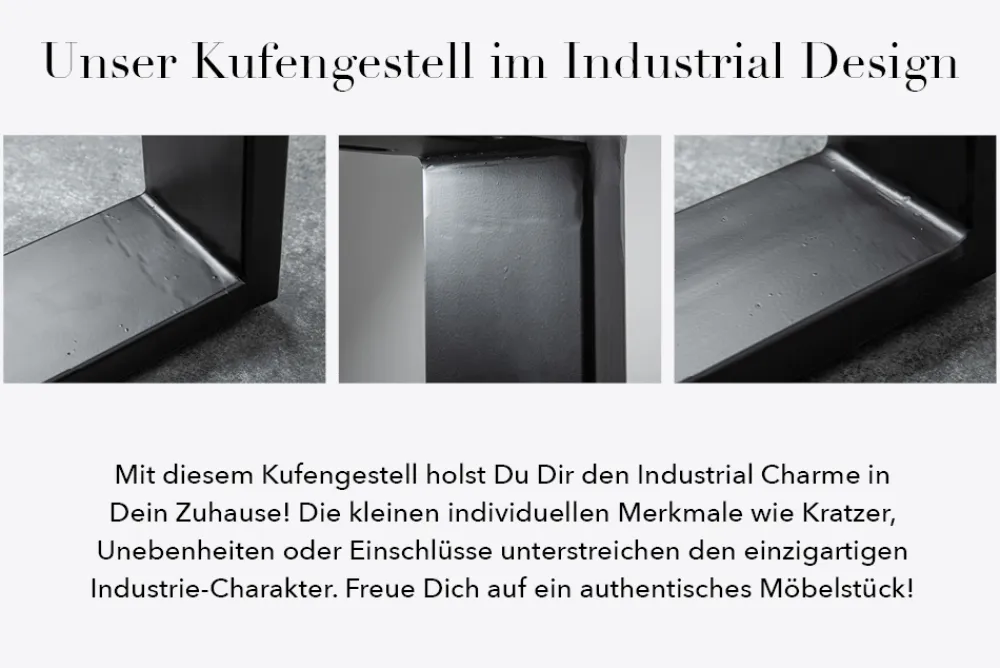 Riess-Ambiente Couchtische & Truhen|Mehr... > Massivholz Couchtisch IRON CRAFT 100cm braun Sheesham stone finish Industrial Design
