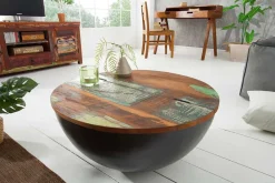 Riess-Ambiente Mehr...|Couchtische & Truhen > Massivholz Couchtisch JAKARTA 70cm grau rund aus recycelten Fischerbooten