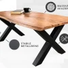 Riess-Ambiente Couchtische & Truhen|Mehr... > Massivholz Couchtisch MAMMUT 120cm Akazie Honey Finish X-Gestell schwarz 2,5cm Tischplatte