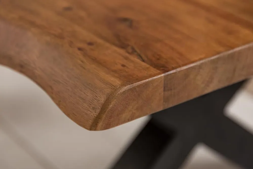 Riess-Ambiente Couchtische & Truhen|Mehr... > Massivholz Couchtisch MAMMUT 110cm Akazie Baumkante honey finish 3,5cm Tischplatte