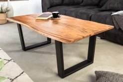 Riess-Ambiente Couchtische & Truhen|Mehr... > Massivholz Couchtisch MAMMUT 120cm Akazie natur V-Gestell schwarz 2,5cm Tischplatte