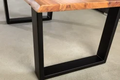 Riess-Ambiente Couchtische & Truhen|Mehr... > Massivholz Couchtisch MAMMUT 120cm Akazie natur V-Gestell schwarz 2,5cm Tischplatte
