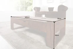 Riess-Ambiente Mehr...|Couchtische > Massivholz Couchtisch MARKANT 100cm braun Sheesham stone finish Schublade Stauraum