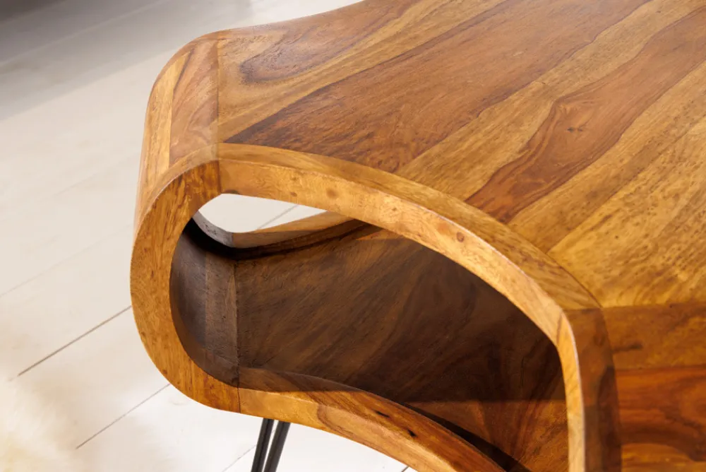 Riess-Ambiente Mehr...|Couchtische > Massivholz Couchtisch ORGANIC LIVING 100cm braun Sheesham stone finish Hairpin Legs