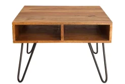 Riess-Ambiente Couchtische & Truhen|Industrial Loft > Massivholz Couchtisch SCORPION 60cm braun Sheesham stone finish Stauraum Hairpin Legs