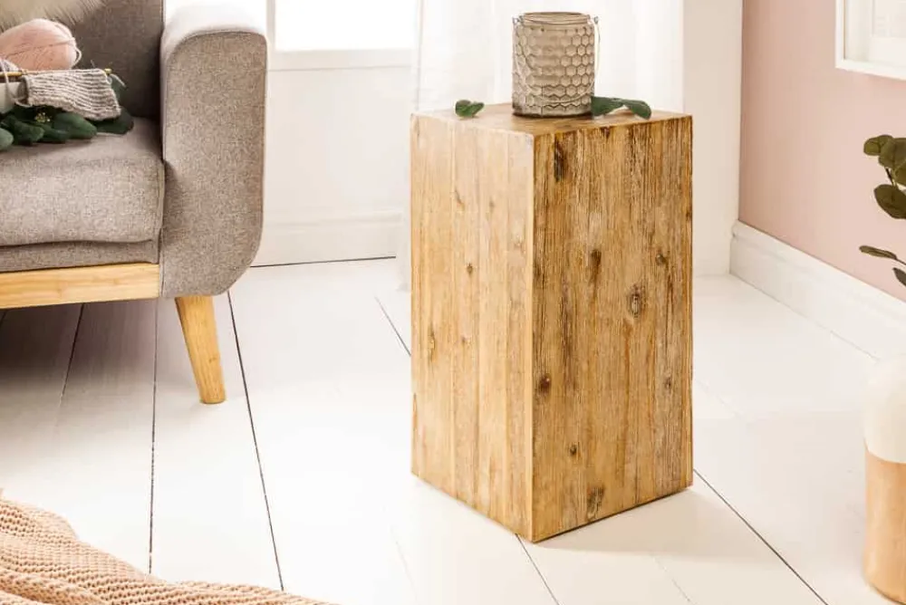 Riess-Ambiente Mehr...|Wohnaccessoires > Massivholz Dekosäule COLUMNA 50cm Akazie teak-grau gekälkt Beistelltisch