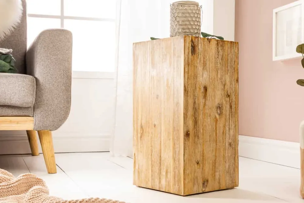 Riess-Ambiente Mehr...|Wohnaccessoires > Massivholz Dekosäule COLUMNA 50cm Akazie teak-grau gekälkt Beistelltisch