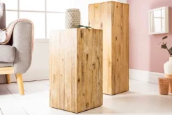 Riess-Ambiente Mehr...|Wohnaccessoires > Massivholz Dekosäule COLUMNA 75cm Akazie teakgrau gekälkt Beistelltisch