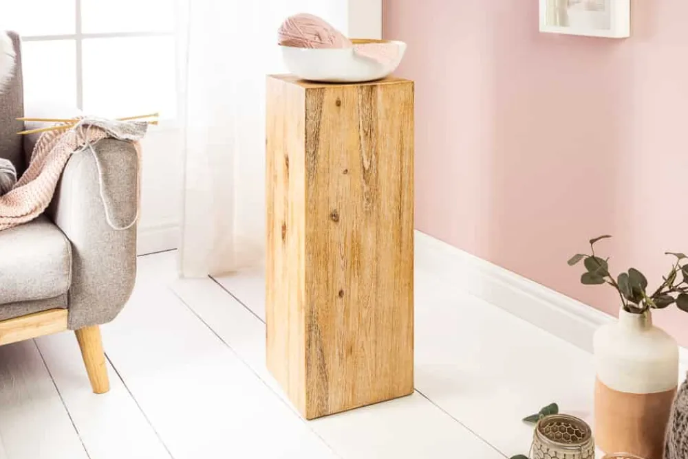 Riess-Ambiente Mehr...|Wohnaccessoires > Massivholz Dekosäule COLUMNA 75cm Akazie teakgrau gekälkt Beistelltisch