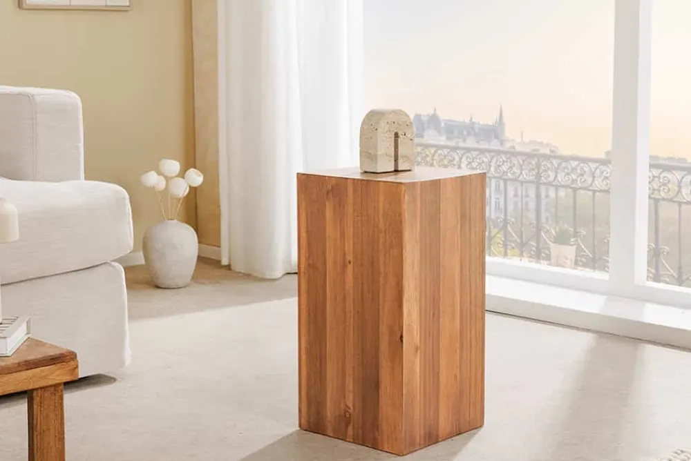 Riess-Ambiente Mehr...|Wohnaccessoires > Massivholz Dekosäule COLUMNA 50cm braun Akazie Beistelltisch