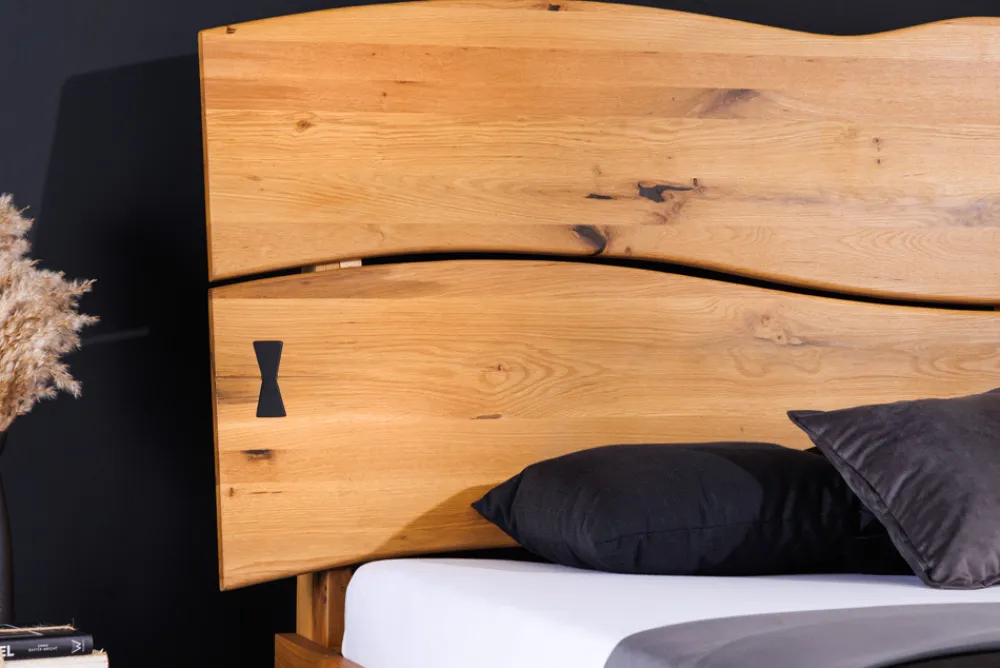 Riess-Ambiente Mehr...|Industrial Loft > Massivholz Doppelbett AMAZONAS 180x200cm natur Wildeiche Baumkante