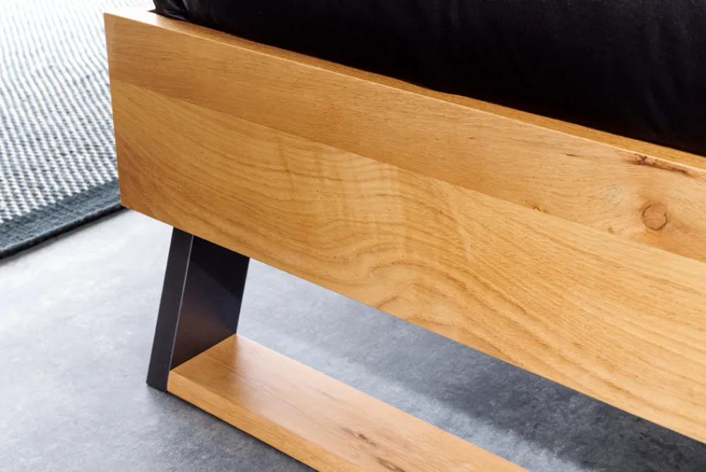 Riess-Ambiente Mehr...|Industrial Loft > Massivholz Doppelbett AMAZONAS 180x200cm natur Wildeiche Baumkante
