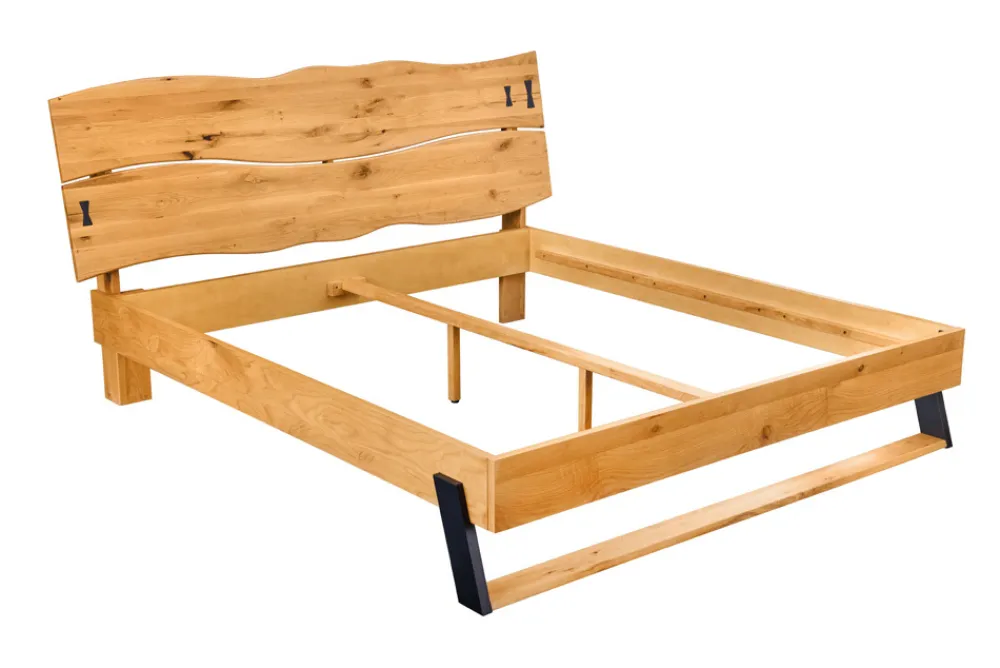 Riess-Ambiente Mehr...|Industrial Loft > Massivholz Doppelbett AMAZONAS 180x200cm natur Wildeiche Baumkante