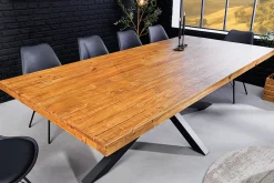 Riess-Ambiente Esstische|Mehr... > Massivholz Esstisch GALAXIE 200cm vintage braun Pinie recycelt Industrial Design