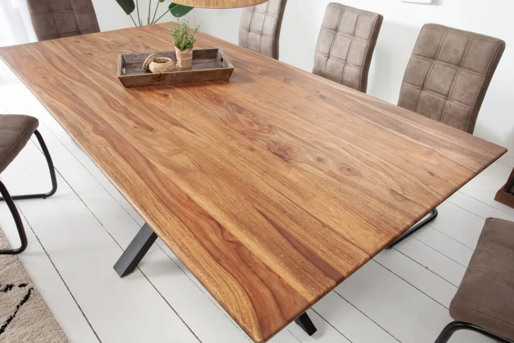 Riess-Ambiente Mehr...|Massivholzesstische > Massivholz Esstisch GALAXIE 200cm braun Sheesham stone finish Industrial Design
