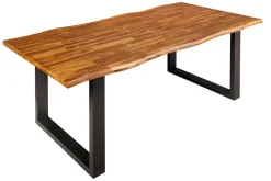 Riess-Ambiente Esstische|Mehr... > Massivholz Esstisch GENESIS 160cm natur anthrazit Akazie Baumkante Industrial Design