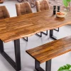 Riess-Ambiente Esstische|Mehr... > Massivholz Esstisch GENESIS 180cm natur anthrazit Akazie Baumkante Industrial Design
