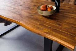 Riess-Ambiente Esstische|Mehr... > Massivholz Esstisch GENESIS 180cm natur anthrazit Akazie Baumkante Industrial Design