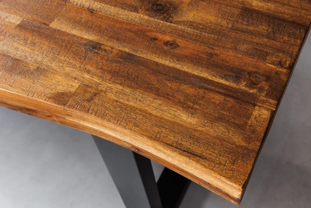 Riess-Ambiente Esstische|Mehr... > Massivholz Esstisch GENESIS 180cm natur anthrazit Akazie Baumkante Industrial Design