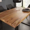 Riess-Ambiente Esstische|Mehr... > Massivholz Esstisch IRON CRAFT 140cm braun schwarz Sheesham stone finish Industrial
