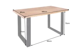 Riess-Ambiente Esstische|Mehr... > Massivholz Esstisch IRON CRAFT 140cm braun schwarz Sheesham stone finish Industrial