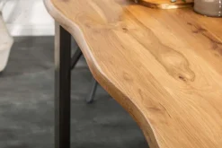 Riess-Ambiente Esstische|Mehr... > Massivholz Esstisch LIVING EDGE 180cm natur Wildeiche geölt Baumkante Kufengestell