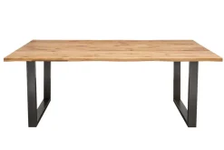 Riess-Ambiente Esstische|Mehr... > Massivholz Esstisch LIVING EDGE 180cm natur Wildeiche geölt Baumkante Kufengestell
