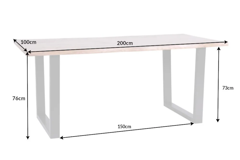 Riess-Ambiente Esstische|Mehr... > Massivholz Esstisch LIVING EDGE 200cm natur Wildeiche geölt Baumkante Metallbeine