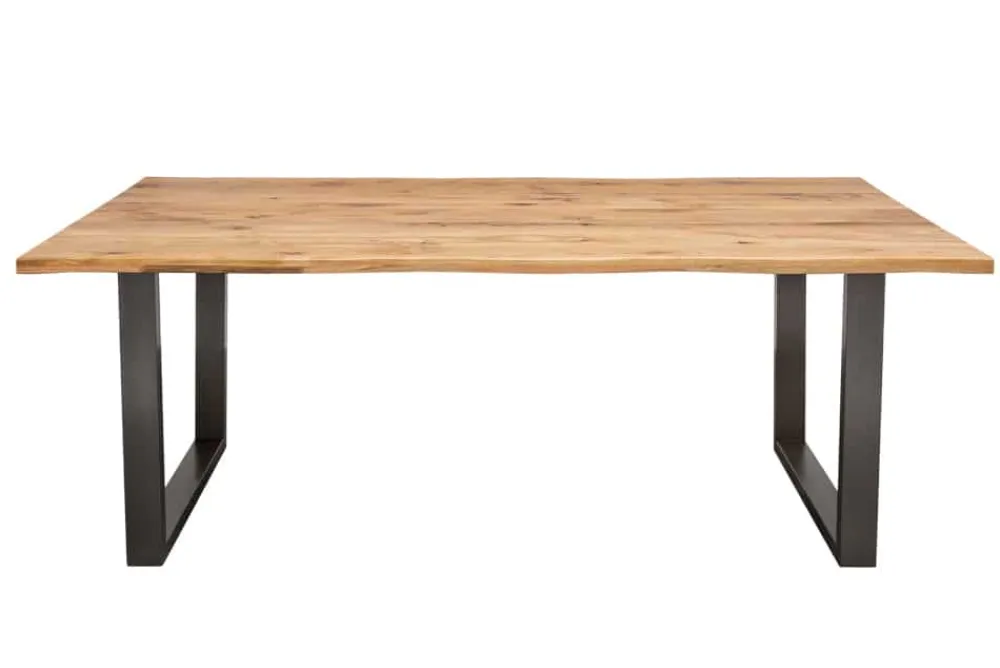Riess-Ambiente Esstische|Mehr... > Massivholz Esstisch LIVING EDGE 200cm natur Wildeiche geölt Baumkante Metallbeine