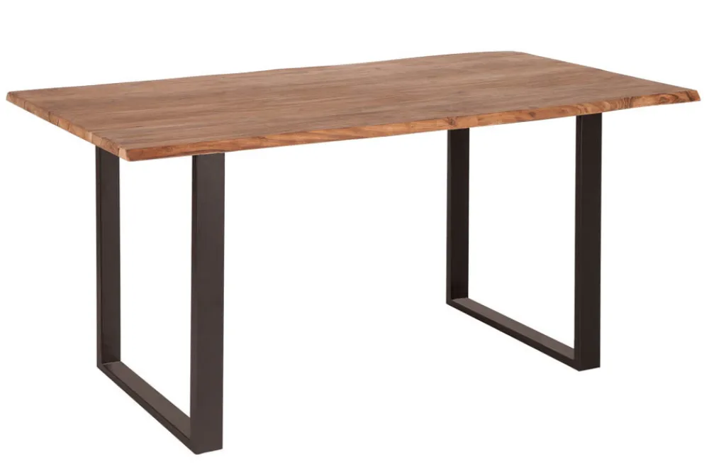 Riess-Ambiente Esstische|Mehr... > Massivholz Esstisch MAMMUT 160cm Wild-Akazie Industrial Design 2,6cm Tischplatte Baumkante
