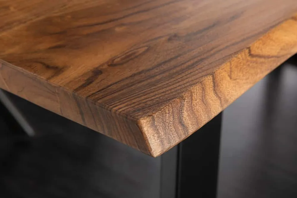 Riess-Ambiente Esstische|Mehr... > Massivholz Esstisch MAMMUT 180cm Wild-Akazie Baumkante Industrial Design 2,6cm Tischplatte