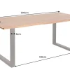 Riess-Ambiente Esstische|Mehr... > Massivholz Esstisch MAMMUT 200cm Akazie 3,5cm Tischplatte Baumkante Metall schwarz