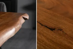 Riess-Ambiente Mehr...|Massivholzesstische > Massivholz Esstisch MAMMUT 200cm natur Akazie schwarz Metall Sterngestell Baumkante