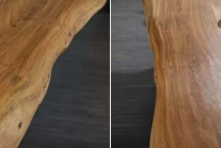 Riess-Ambiente Mehr...|Massivholzesstische > Massivholz Esstisch MAMMUT 200cm natur Akazie schwarz Baumkante 6cm Tischplatte