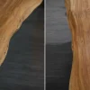 Riess-Ambiente Mehr...|Massivholzesstische > Massivholz Esstisch MAMMUT 240cm natur Akazie X-Gestell schwarz Metall Baumkante