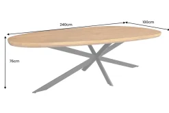 Riess-Ambiente Mehr...|Massivholzesstische > Massivholz Esstisch ORGANIC ARTWORK 240cm braun honey finish Akazie oval