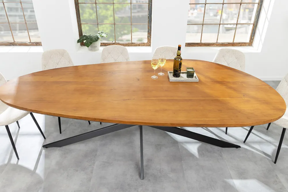 Riess-Ambiente Mehr...|Massivholzesstische > Massivholz Esstisch ORGANIC ARTWORK 240cm braun honey finish Akazie oval