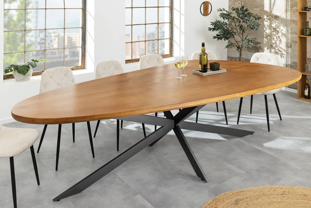 Riess-Ambiente Mehr...|Massivholzesstische > Massivholz Esstisch ORGANIC ARTWORK 240cm braun honey finish Akazie oval