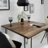 Riess-Ambiente Esstische|Industrial Loft > Massivholz Esstisch SCORPION 70cm vintage braun Akazie schwarze Metallbeine Hairpin Legs