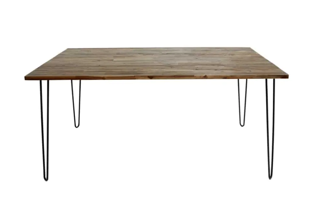 Riess-Ambiente Esstische|Industrial Loft > Massivholz Esstisch SCORPION 160cm braun Akazie schwarze Metallbeine Hairpin Legs Retro
