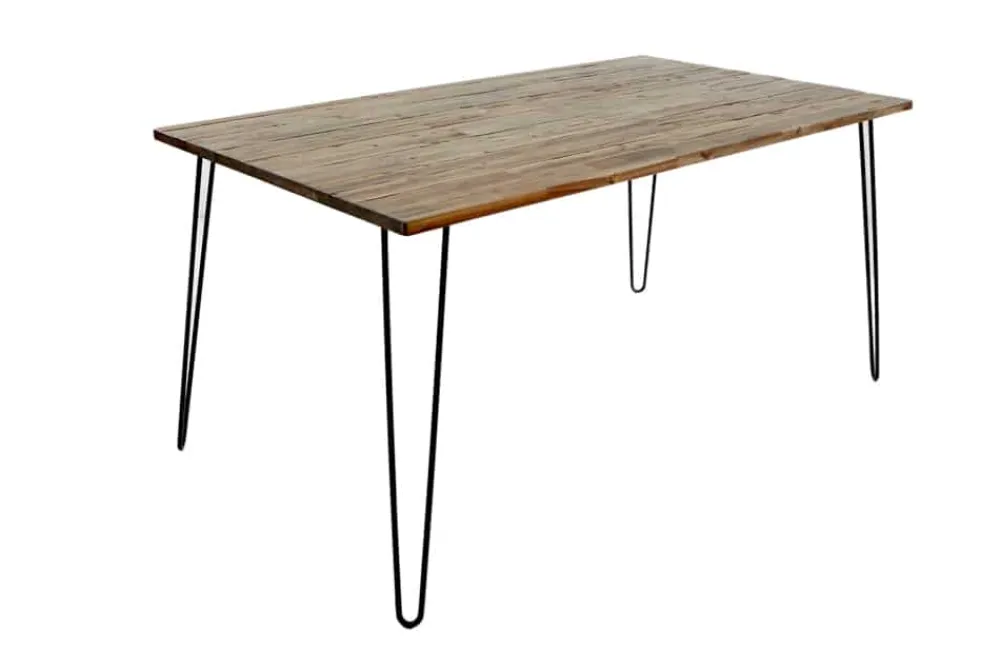 Riess-Ambiente Esstische|Industrial Loft > Massivholz Esstisch SCORPION 160cm braun Akazie schwarze Metallbeine Hairpin Legs Retro