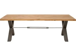 Riess-Ambiente Mehr...|Massivholzesstische > Massivholz Esstisch THOR 240cm natur Wildeiche geölt graues X-Gestell Metall Industrial Design