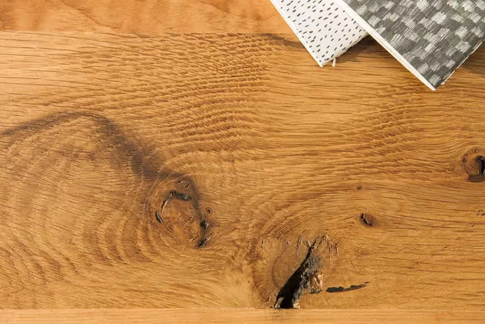 Riess-Ambiente Mehr...|Massivholzesstische > Massivholz Esstisch THOR 240cm natur Wildeiche geölt graues X-Gestell Metall Industrial Design