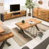 Riess-Ambiente Mehr...|Massivholzesstische > Massivholz Esstisch THOR 200cm natur Wildeiche geölt graues X-Gestell Metall Industrial Design