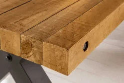 Riess-Ambiente Esstische|Mehr... > Massivholz Esstisch THOR 200cm vintage braun Pinie recycelt Industrial Design Eisen X-Gestell