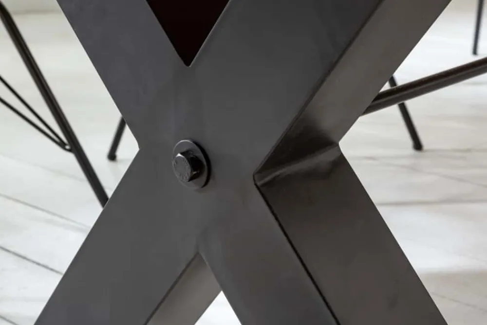 Riess-Ambiente Esstische|Mehr... > Massivholz Esstisch THOR 200cm vintage braun Pinie recycelt Industrial Design Eisen X-Gestell