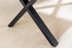 Riess-Ambiente Esstische|Mehr... > Massivholz Esstisch WILD OAK 160cm natur schwarz Wildeiche Baumkante geölt X-Gestell