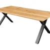 Riess-Ambiente Esstische|Mehr... > Massivholz Esstisch WILD OAK 160cm natur Wildeiche Schweizer Kante X-Gestell
